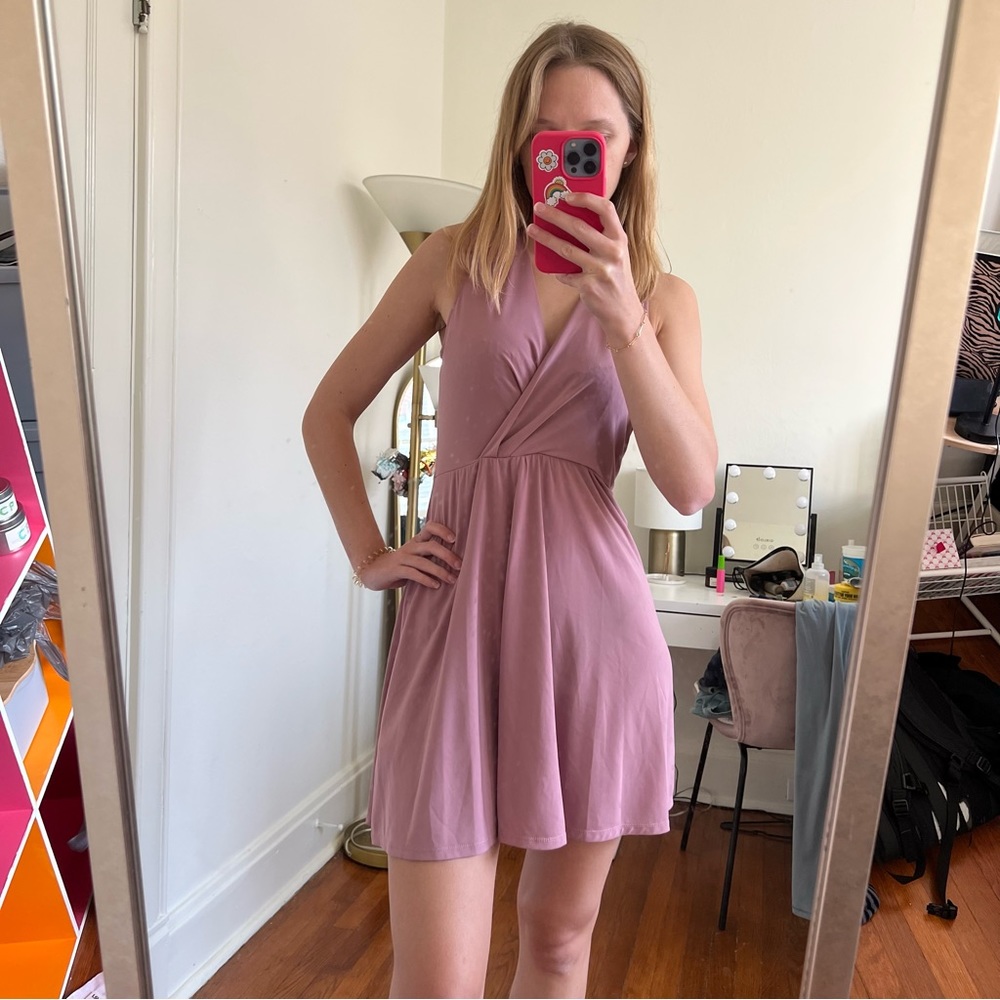 BCBG GENERATION RUFFLES TRIMMED COTTON DRESS